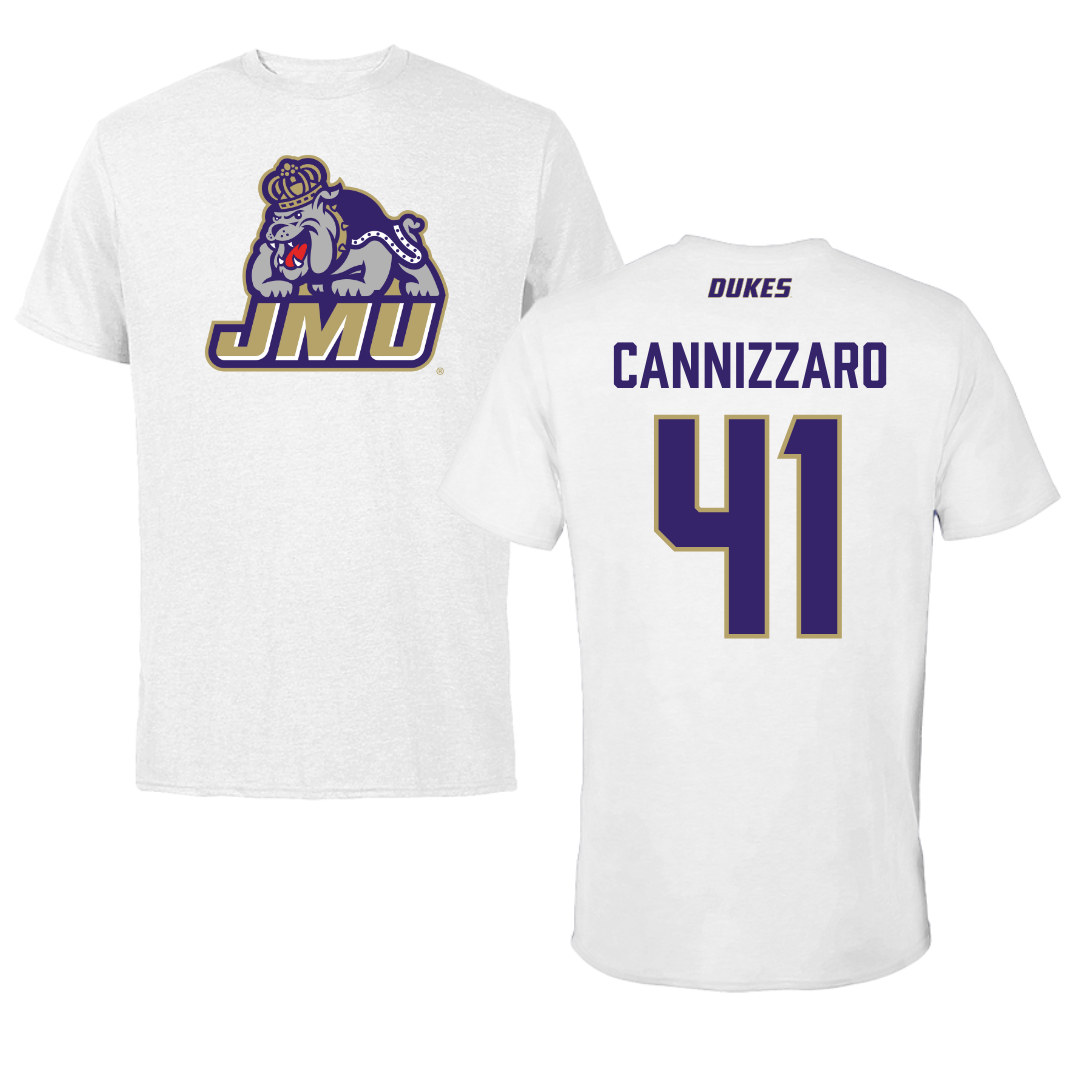 James Madison University Baseball White Tee - #41 Jack Cannizzaro