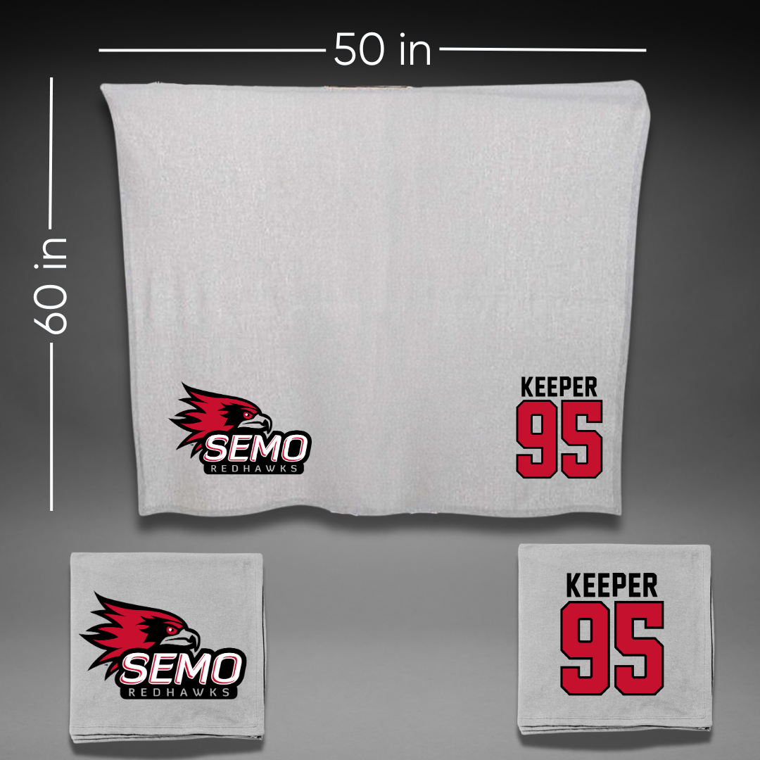 Southeast Missouri State University Football Gray Blanket - #95 Sam Keeper