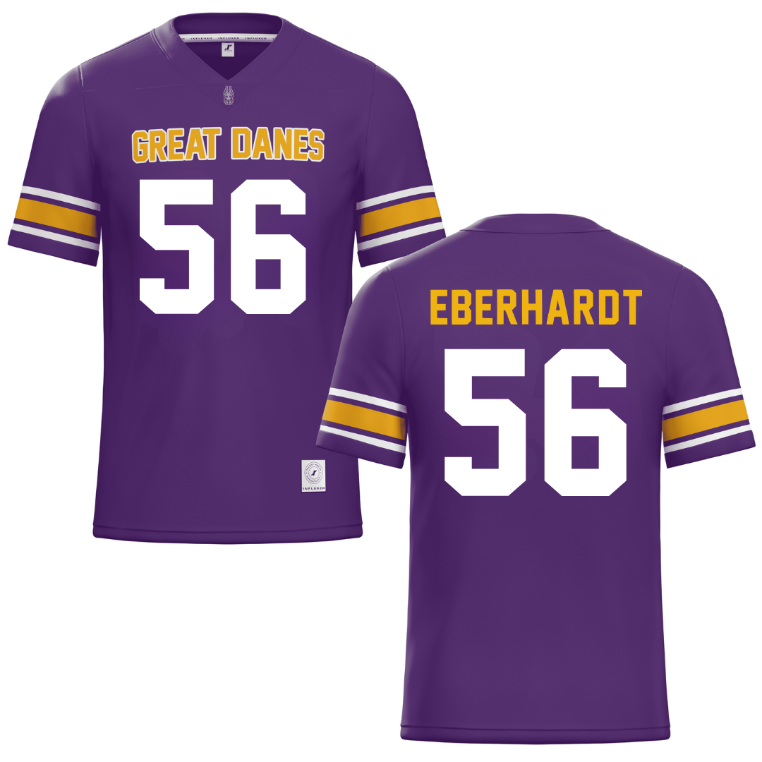 University at Albany Purple Football Jersey - #56 Neco Eberhardt