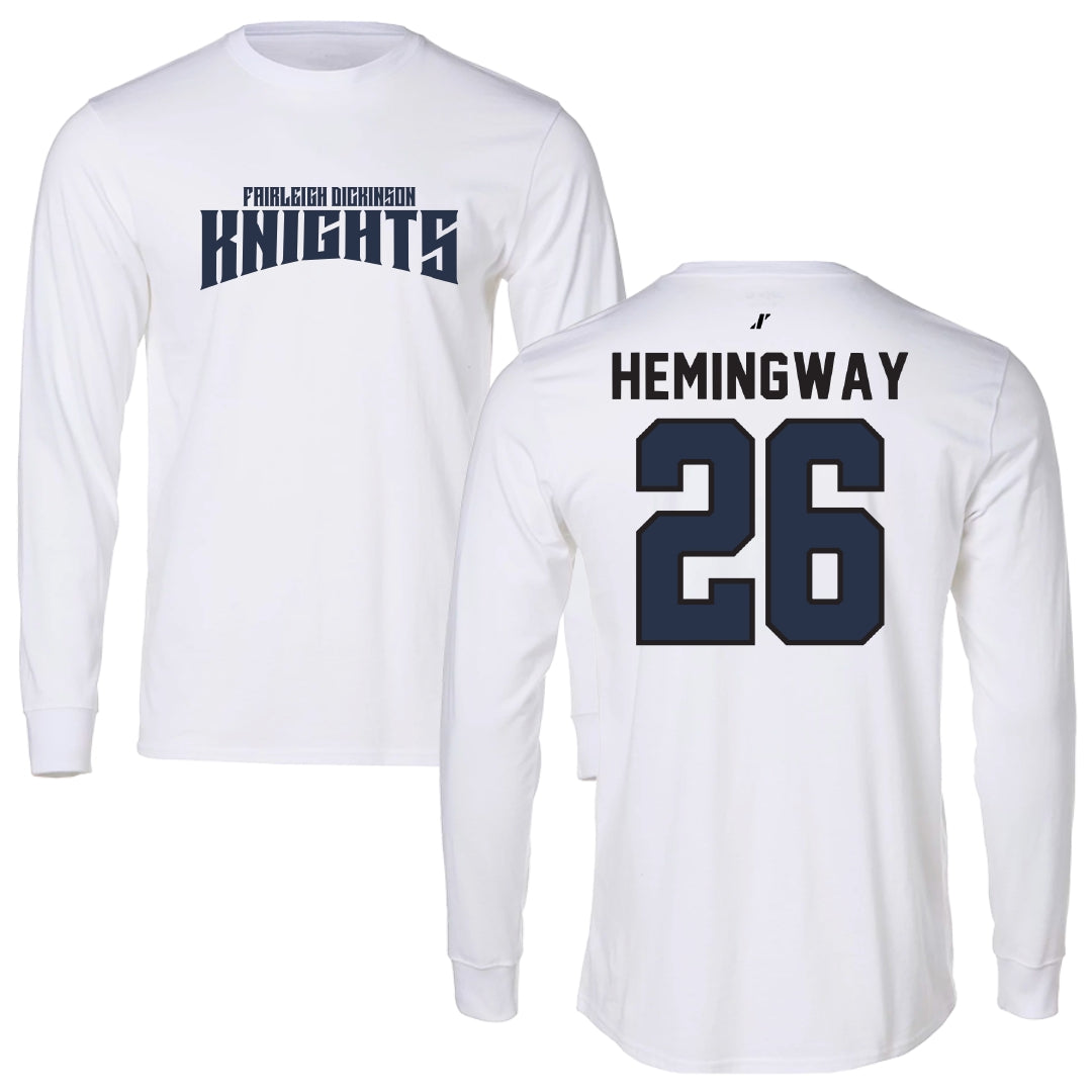 Fairleigh Dickinson University-Metropolitan Campus Softball White Classic Long Sleeve - #26 Jordyn Hemingway