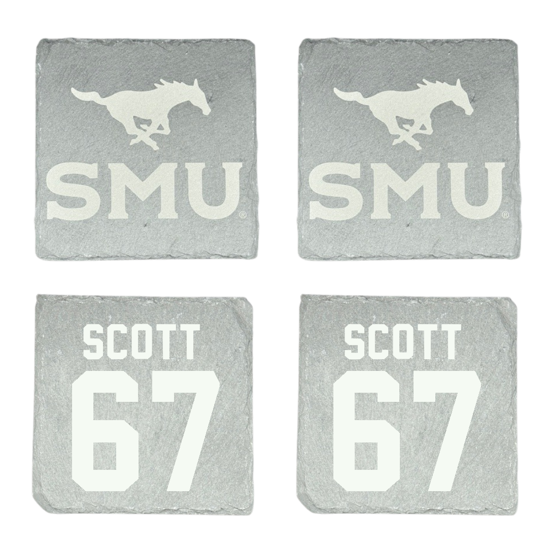 Southern Methodist University Football Stone Coaster (4 Pack)  - #67 Sean Scott