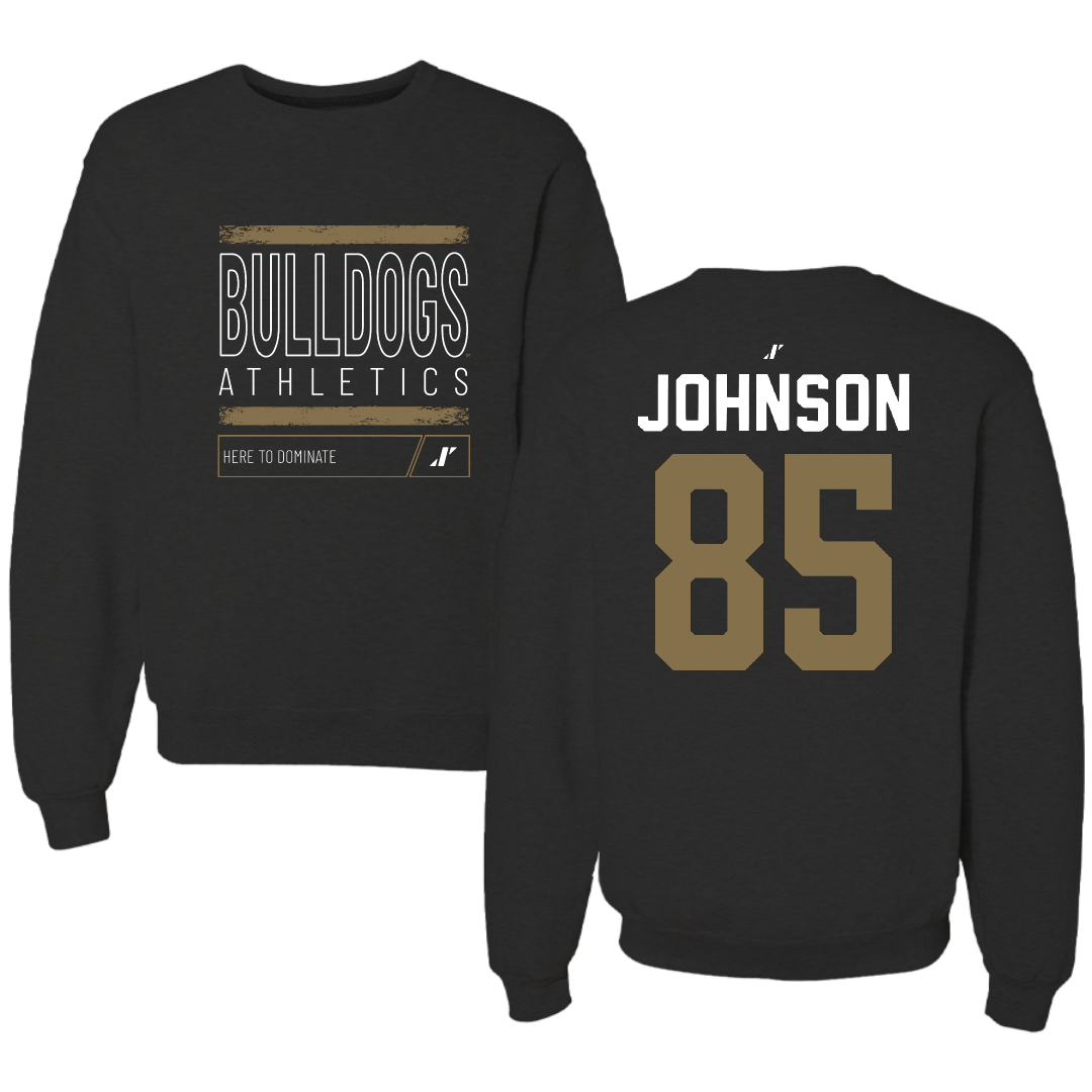 Bryant University Football Black Dominate Crewneck - #85 Patrick Johnson