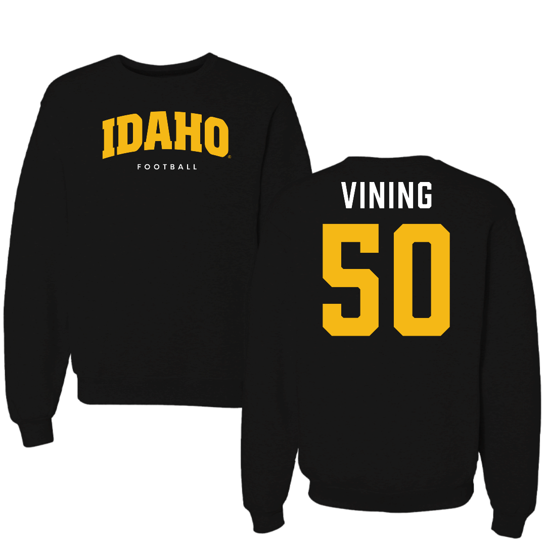University of Idaho Football Black Idaho Crewneck - #50 Layton Vining