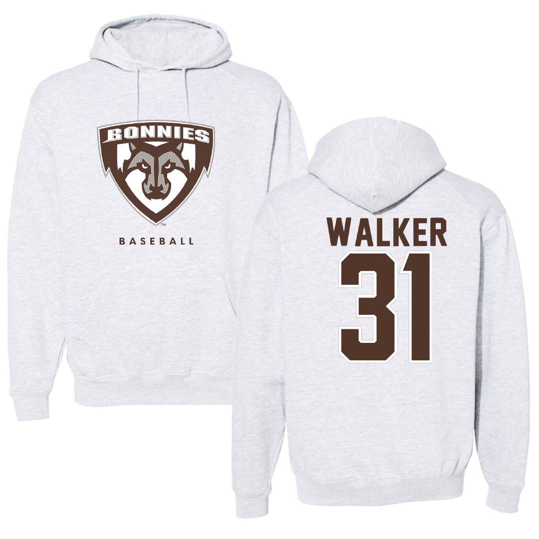 St. Bonaventure University Baseball Gray Hoodie - #31 Kade Walker