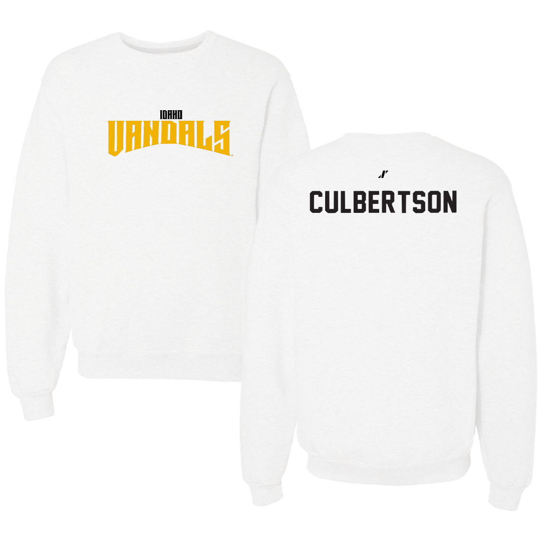 University of Idaho TF and XC White Classic Crewneck - Noah Culbertson