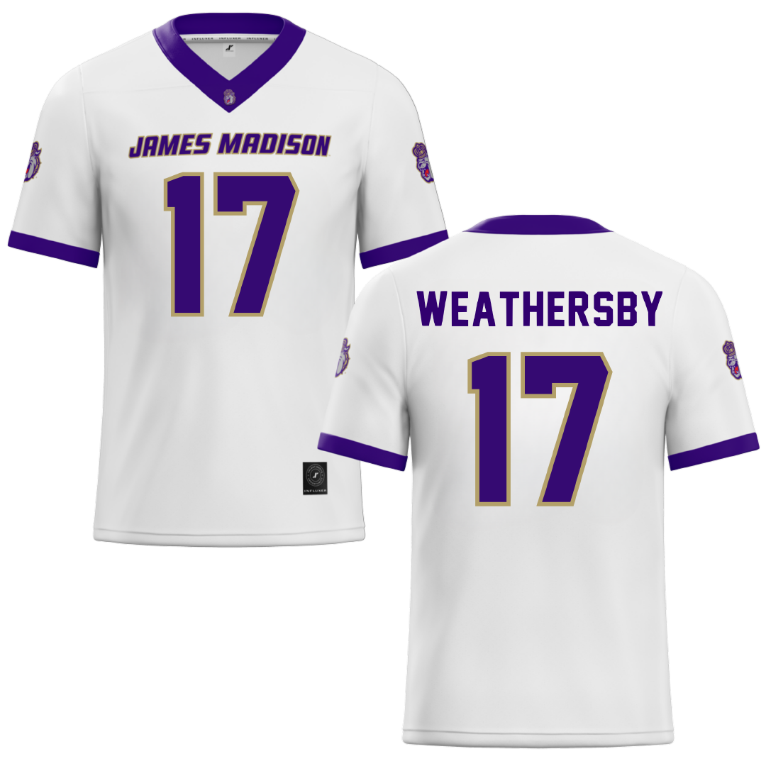 James Madison University White Football Jersey - #17 Gannon Weathersby