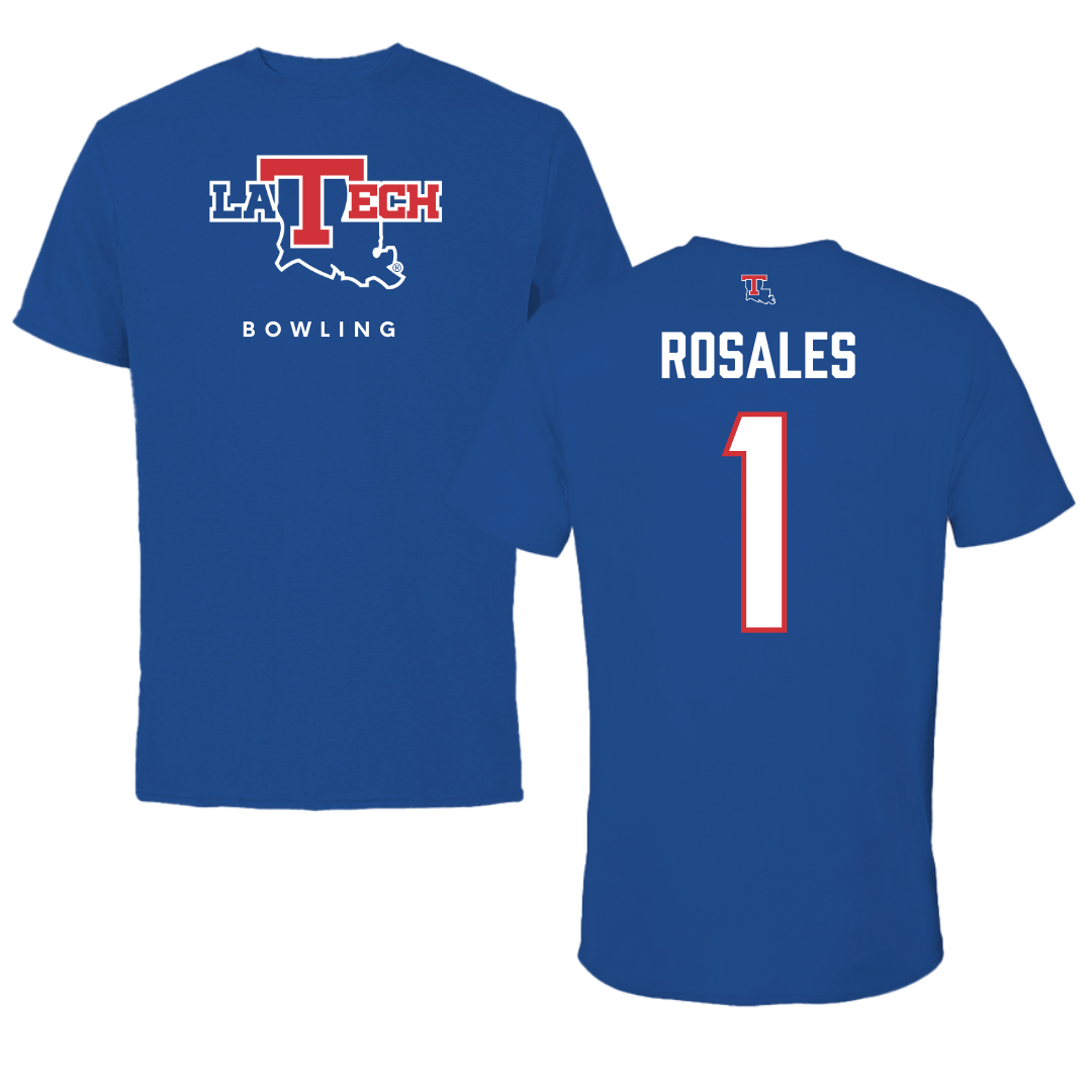 Louisiana Tech University Bowling True Royal Performance Tee - #1 Patricia Rosales