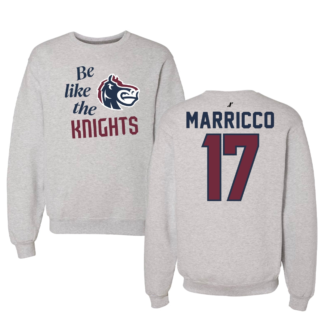 Fairleigh Dickinson University-Metropolitan Campus Soccer Light Gray Be Like Us Crewneck - #17 Madeline Marricco