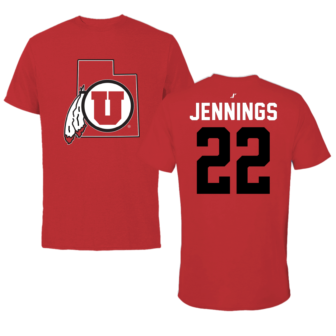 University of Utah Soccer Red State Performance Tee - #22 Kyla Jennings