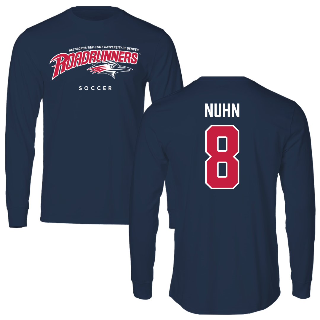 Metropolitan State University of Denver Soccer Navy Long Sleeve - #8 Kailani Nuhn