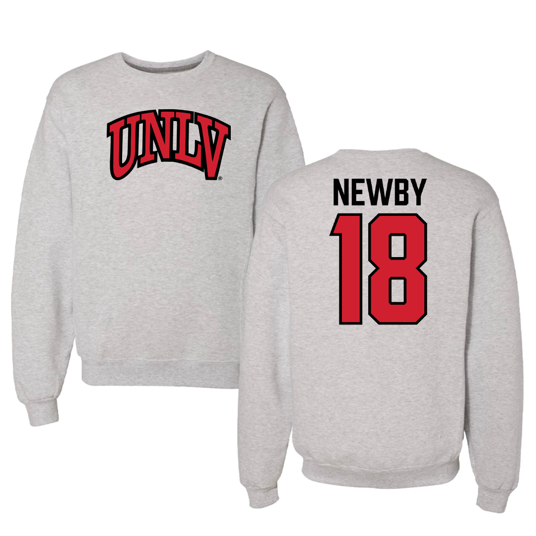 University of Nevada-Las Vegas Soccer Gray Crewneck - #18 Gianna Newby