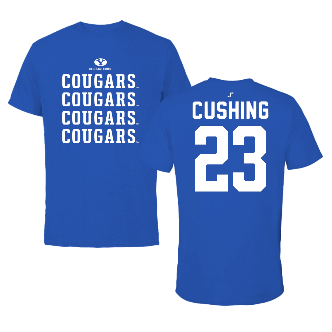 Brigham Young University Baseball Blue General Performance Tee - #23 Stone Cushing