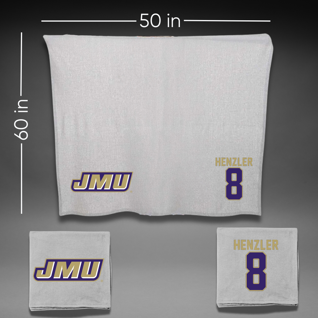 James Madison University Softball Gray Blanket - #8 Bella Henzler