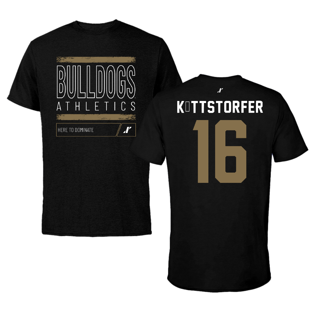Bryant University Football Black Dominate Tee - #16 Lukas Köttstorfer