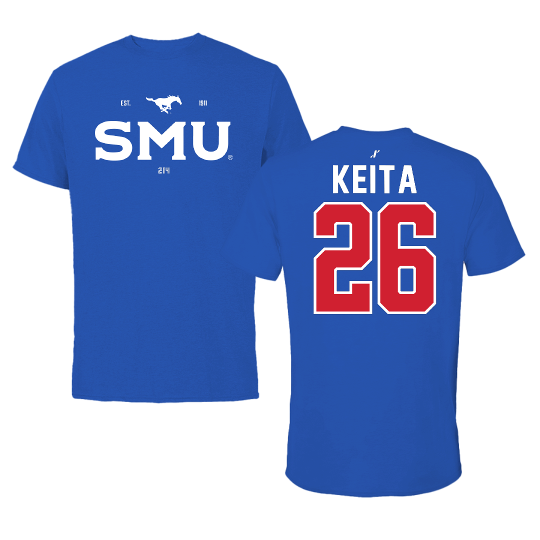 Southern Methodist University Soccer Blue General Tee - #26 Ibrahim Keita