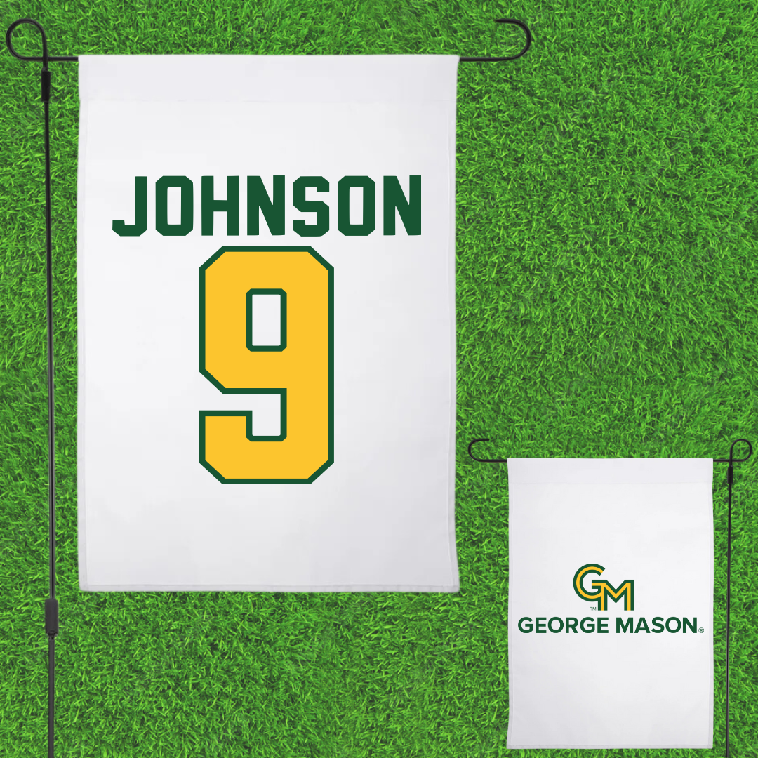 George Mason University Basketball White Garden Flag - #9 Kam Johnson
