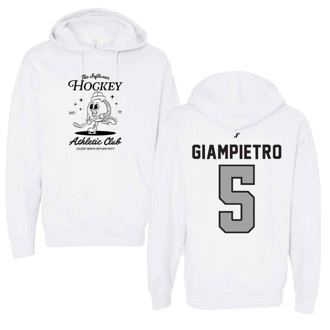 Ice Hockey White Influxer Athletic Club Hoodie - #5 Alaina Giampietro