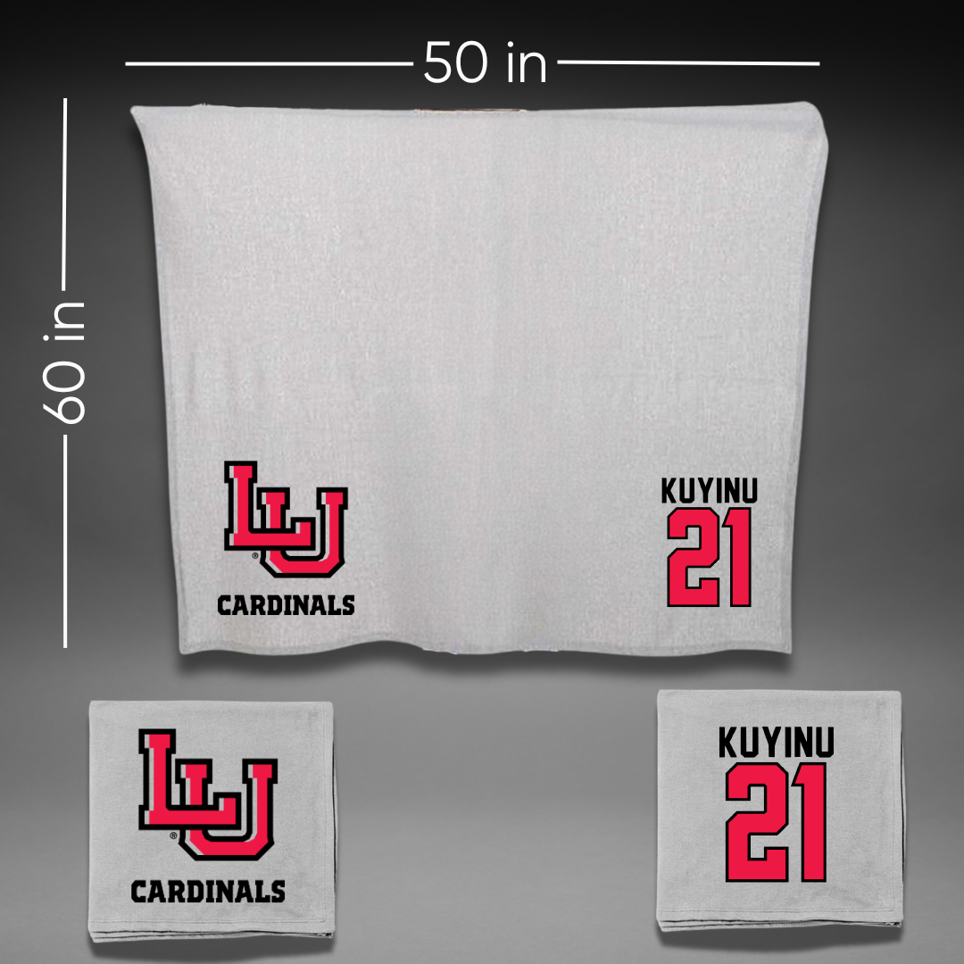 Lamar University Basketball Gray Blanket - #21 Teni Kuyinu