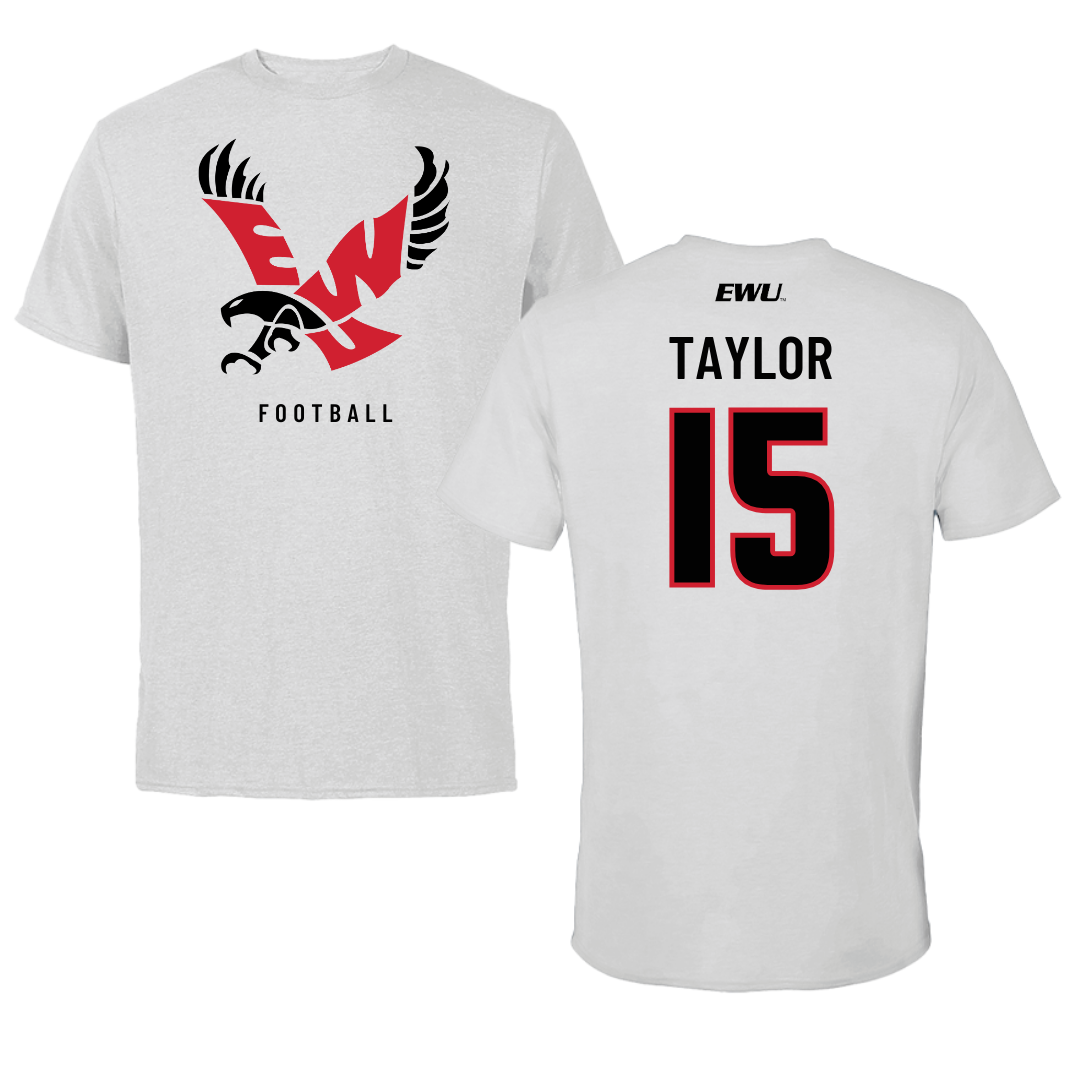 Eastern Washington University Football Light Gray Tee - #15 Jared Taylor