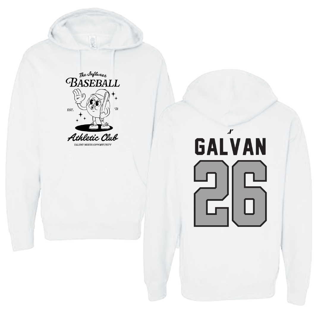 Baseball White Influxer Athletic Club Hoodie - #26 Alex Galvan