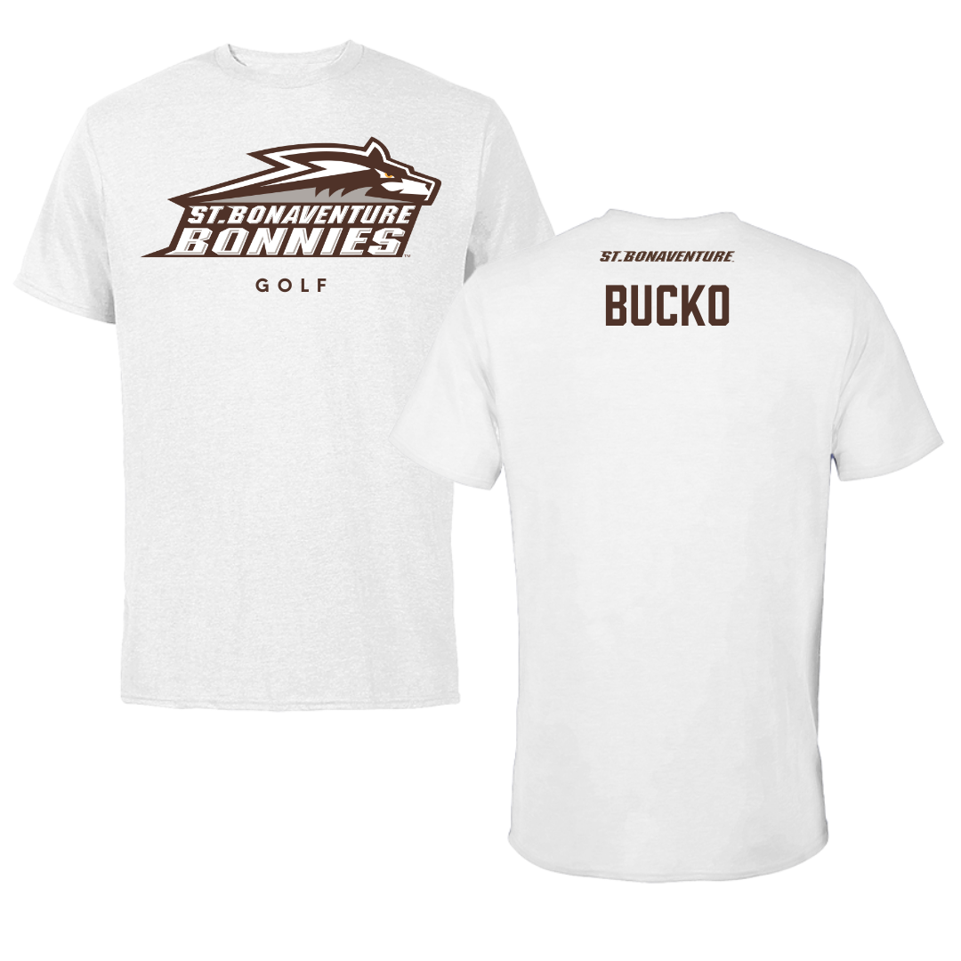St. Bonaventure University Golf White Performance Tee - Michael Bucko
