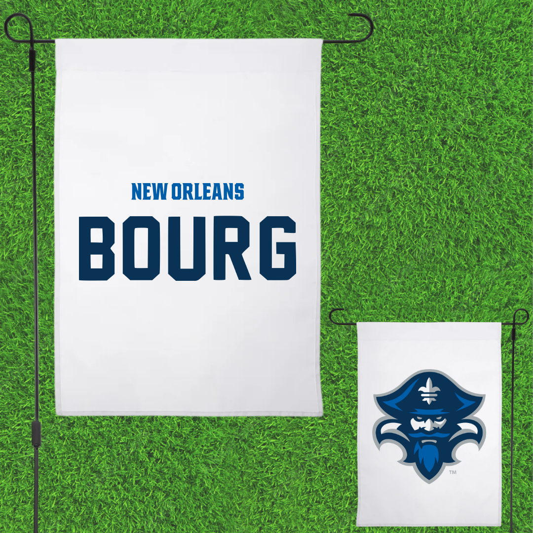 University of New Orleans TF and XC White Garden Flag - Emma Bourg