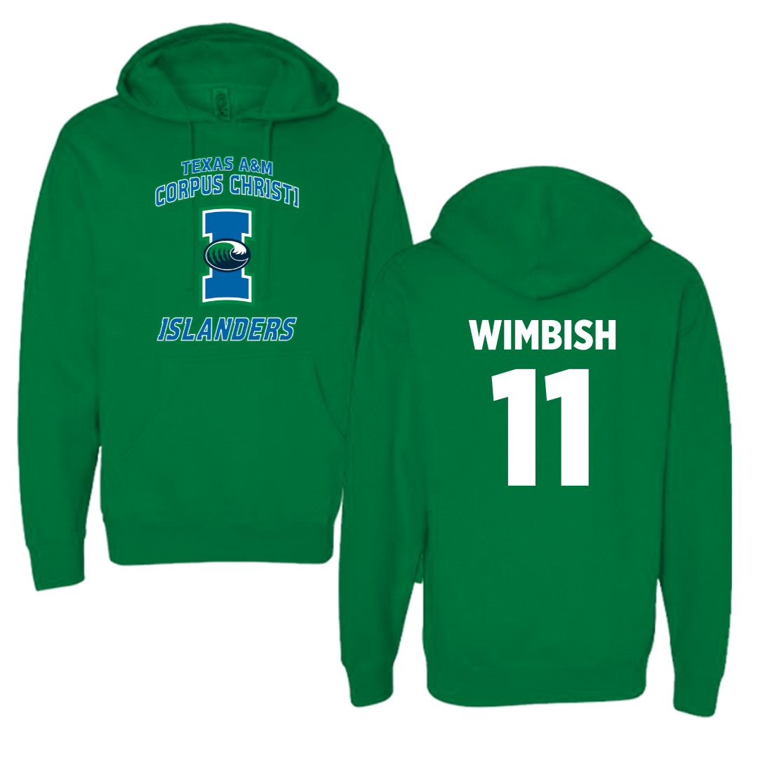 Texas A&M University-Corpus Christi Soccer Green Hoodie - #11 Vanessa Wimbish