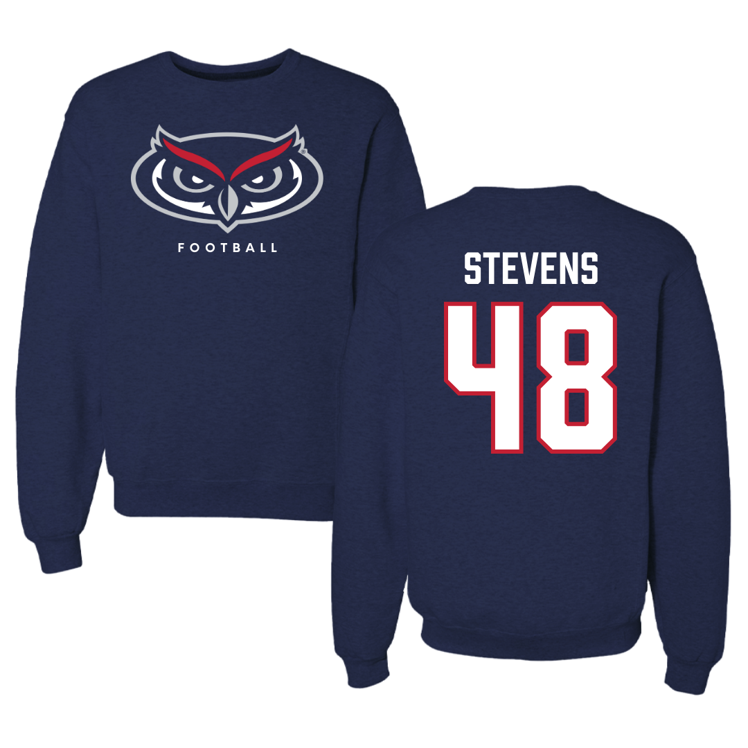 Florida Atlantic University Football Navy Mascot Crewneck - #48 Dai'Sean Stevens