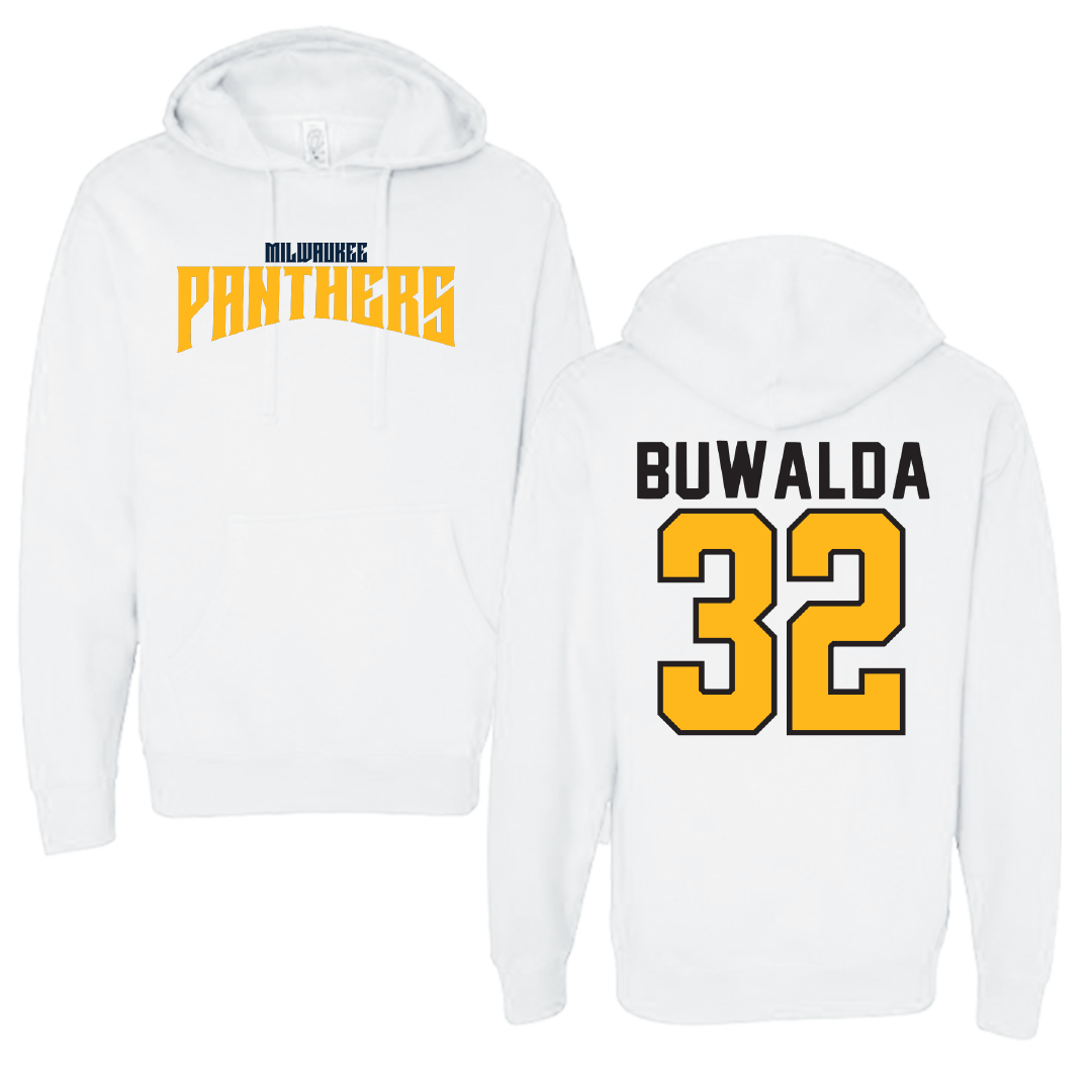 University of Wisconsin-Milwaukee Basketball White Classic Hoodie - #32 Jorey Buwalda