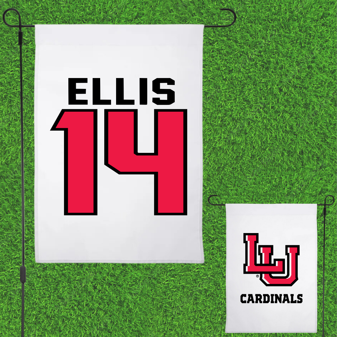 Lamar University Soccer White Garden Flag - #14 Cariel Ellis