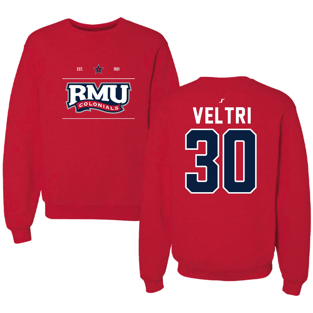 Robert Morris University Ice Hockey Red General Crewneck - #30 Chad Veltri