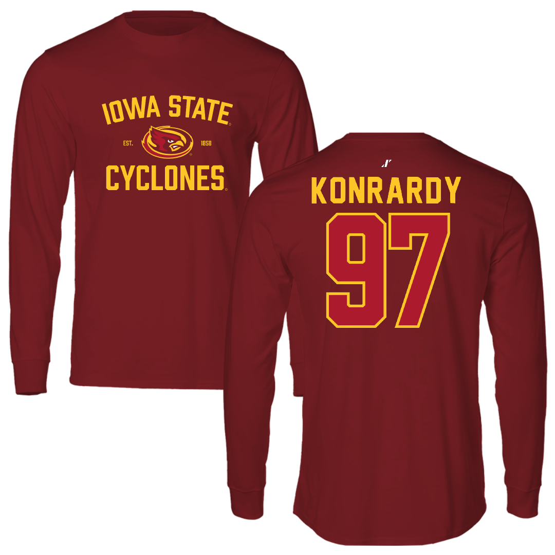 Iowa State University Football Cardinal General Long Sleeve - #97 Kyle Konrardy