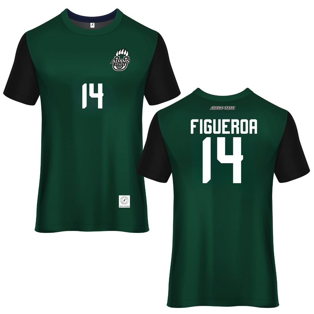 Adams State University Green Soccer Jersey - #14 Angelica Figueroa