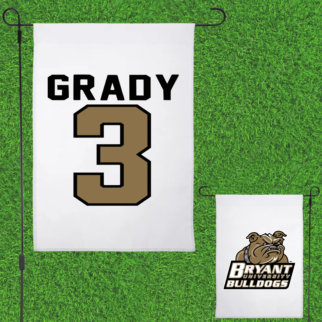 Bryant University Baseball White Garden Flag - #3 Shea Grady