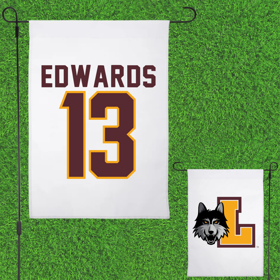 Loyola University-Chicago Basketball White Garden Flag - #13 Sheldon Edwards