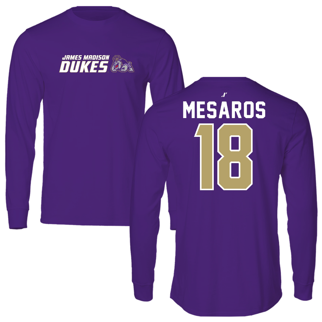 James Madison University Softball Purple General Long Sleeve - #18 Morgan Mesaros