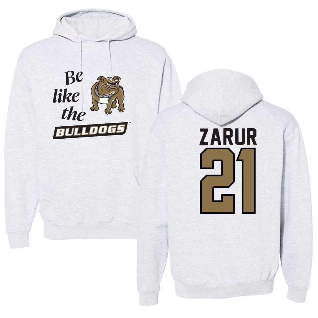 Bryant University Football Light Gray Be Like Us Hoodie - #21 Antonio Zarur