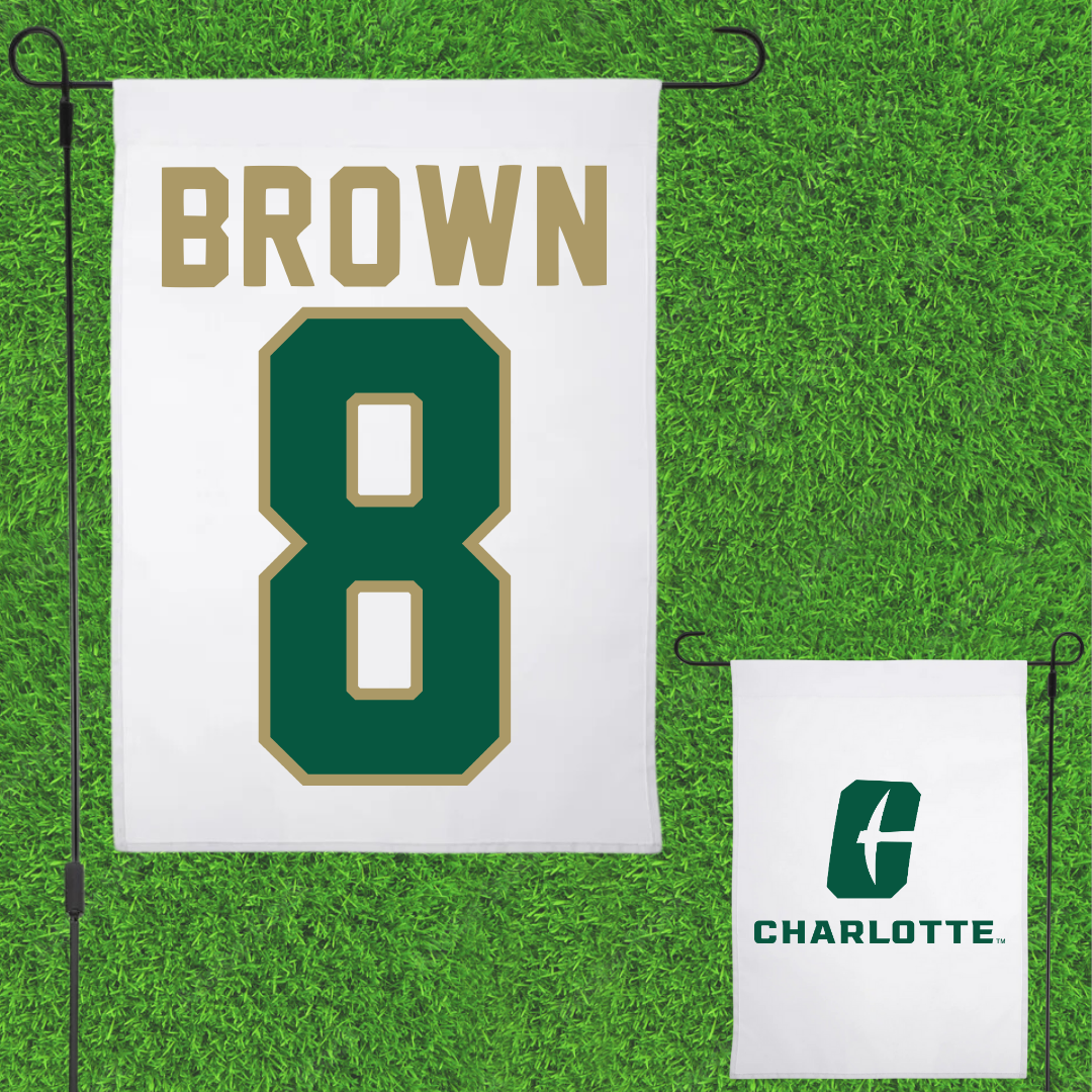 The University of North Carolina at Charlotte Football White Garden Flag - #8 Sean Brown