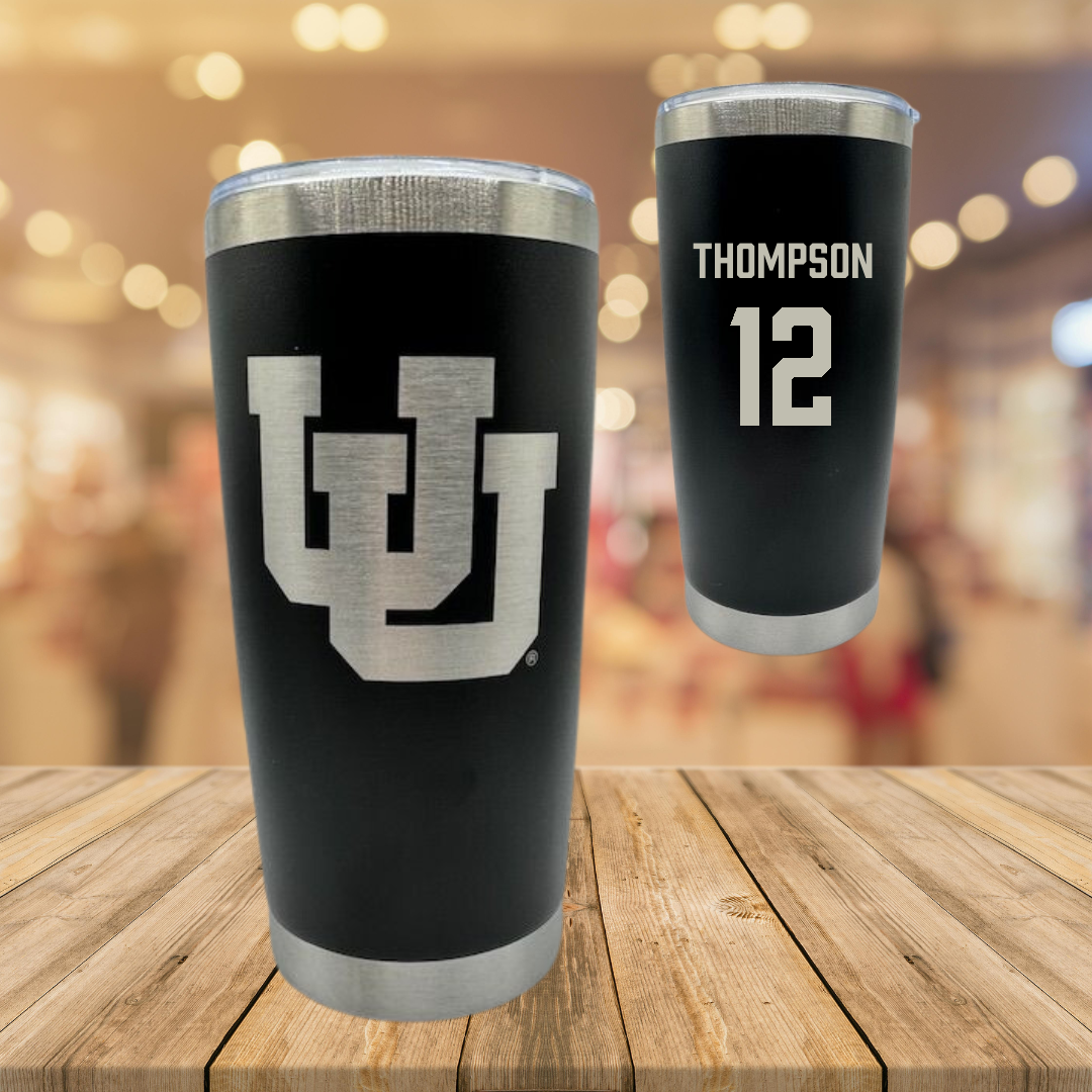 University of Utah Beach Volleyball Black Stainless Steel Tumbler - #12 Siona Thompson
