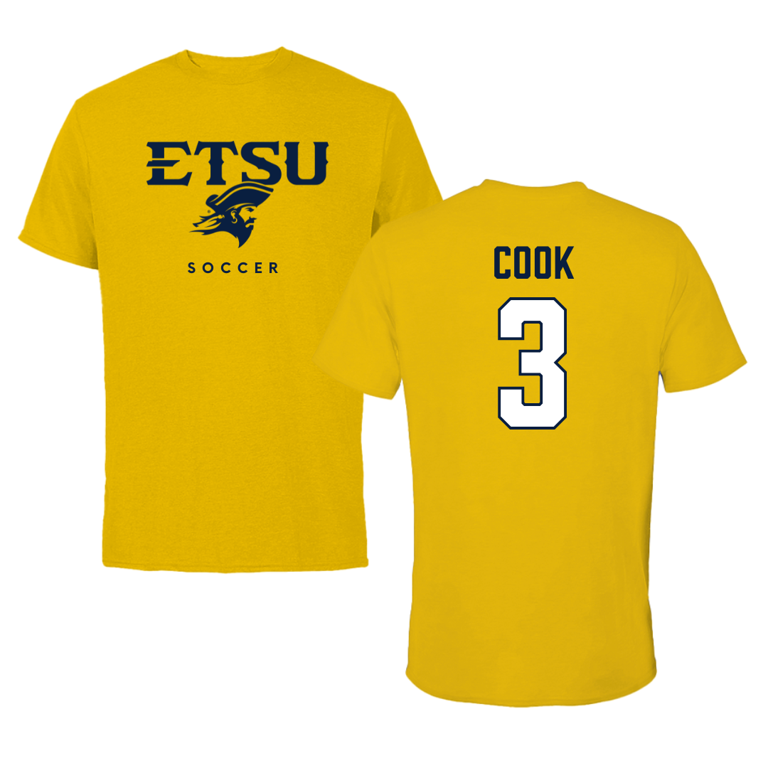 East Tennessee State University Soccer Gold Performance Tee - #3 Lindsey Cook