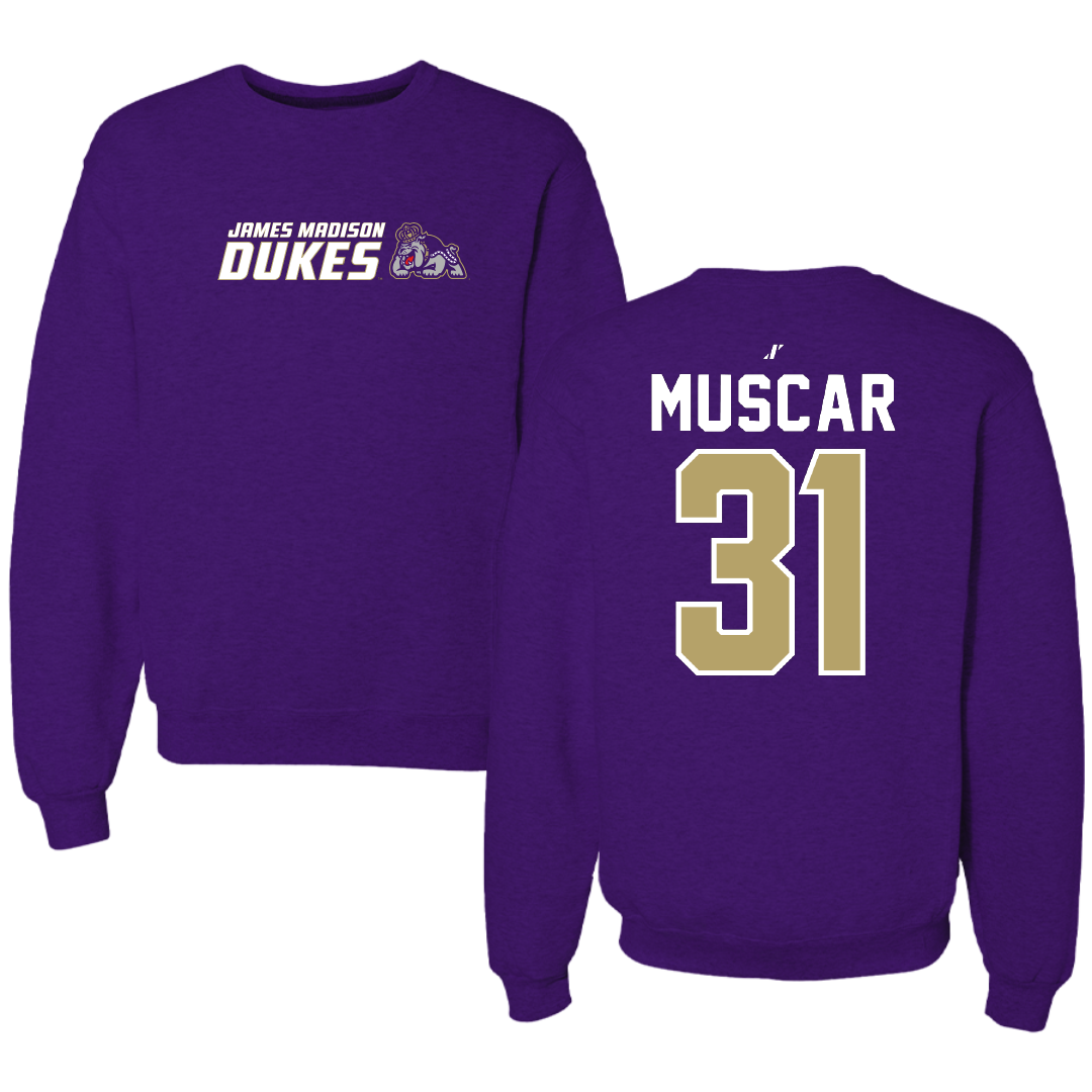 James Madison University Baseball Purple General Crewneck - #31 Tyler Muscar