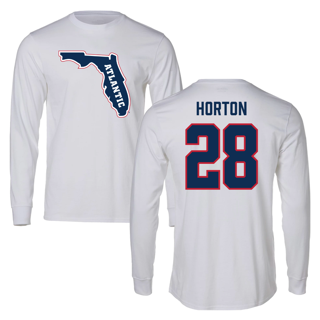 Florida Atlantic University Football White Long Sleeve - #28 Zyere Horton