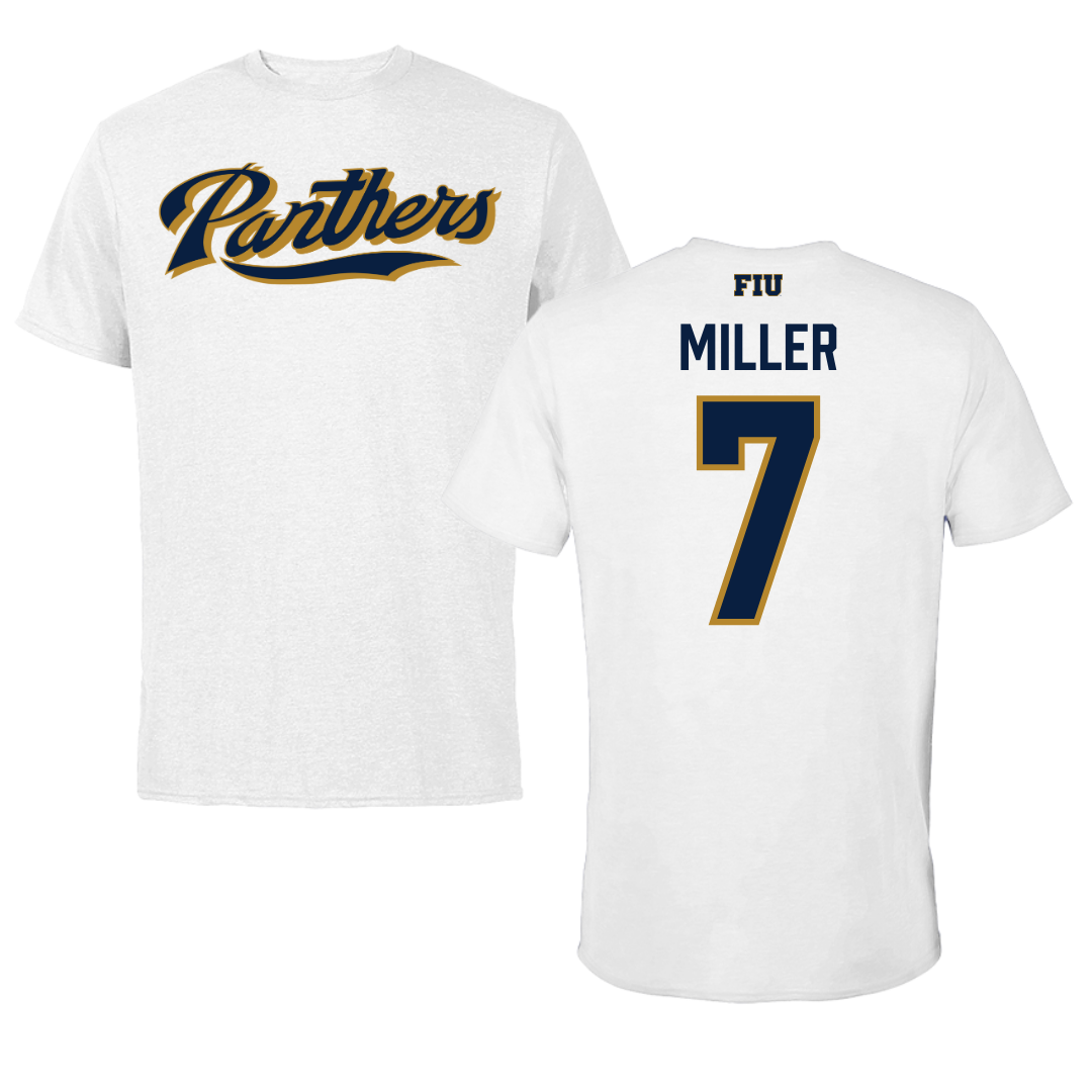 Florida International University Volleyball White Performance Tee - #7 Madisen Miller