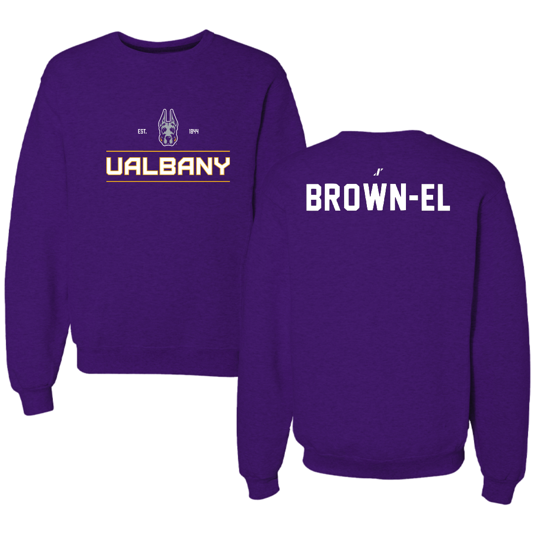 University at Albany TF and XC Purple General Crewneck - Malachi Brown-El