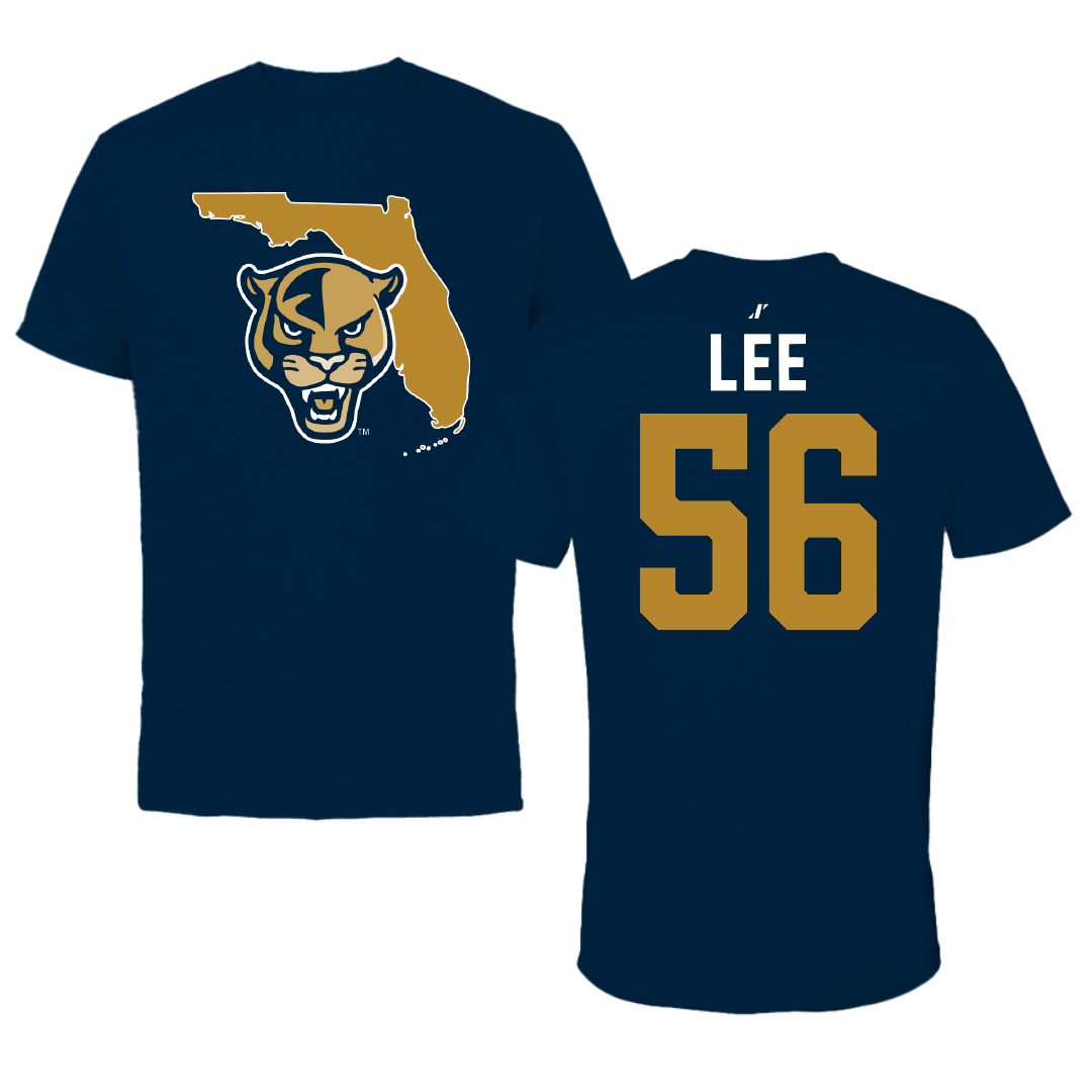 Florida International University Football Navy State Performance Tee - #56 JaDarious Lee