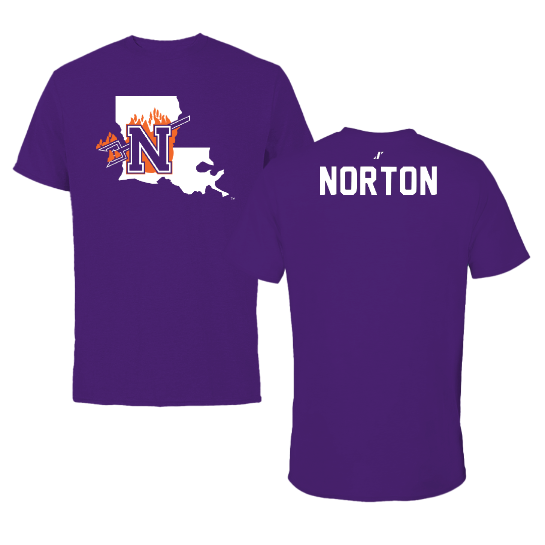 Northwestern State University TF and XC Purple State Tee - Robert Norton