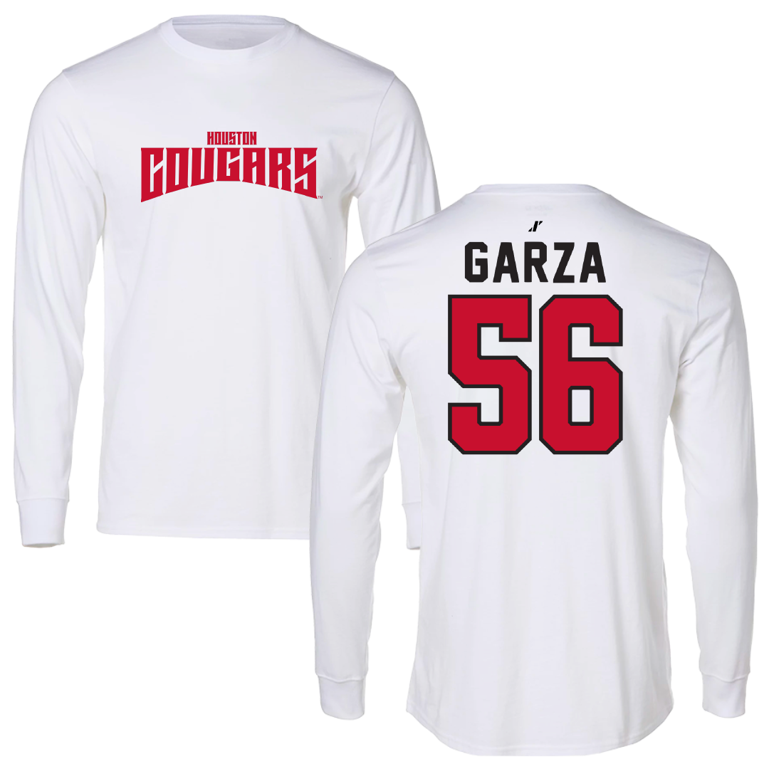 University of Houston Football White Classic Performance Long Sleeve - #56 Jacob Garza