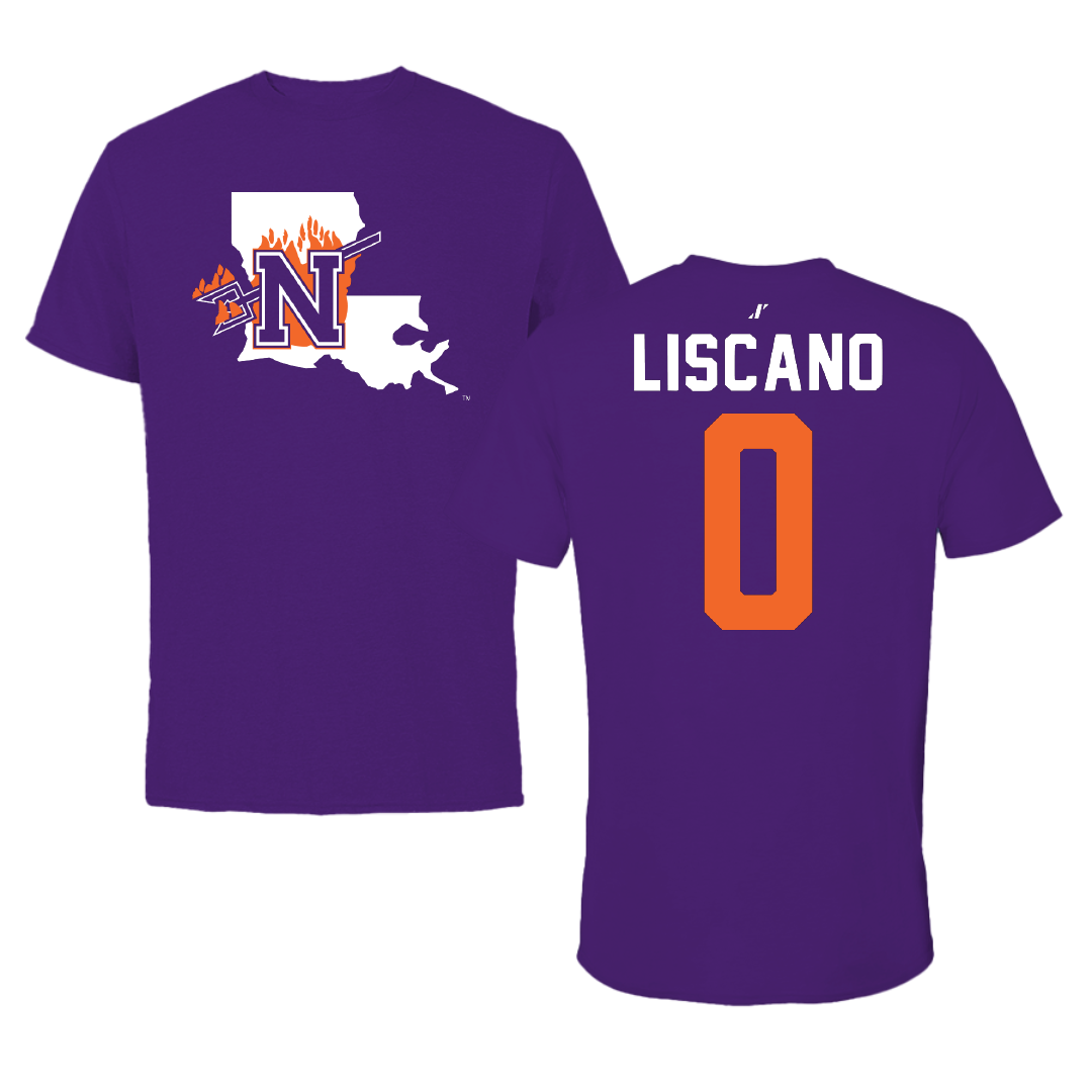 Northwestern State University Softball Purple State Tee - #0 Mia Liscano