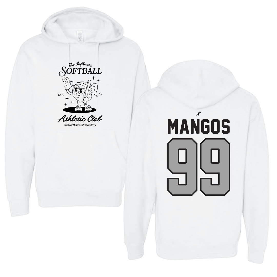 Softball White Influxer Athletic Club Hoodie - #99 Reagan Mangos