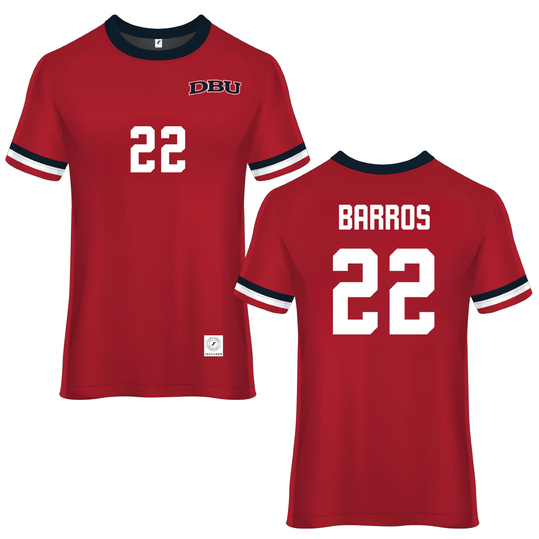 Dallas Baptist University Red Soccer Jersey - #22 Nicolas Barros